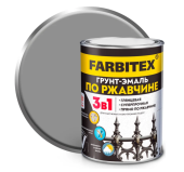 Грунт-эмаль "3-в-1" FARBITEX серый, 0,8 кг