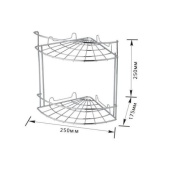 Полка 2-х ярусная угловая 250х175х250 (Е-102)