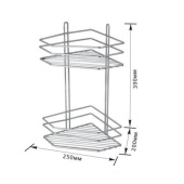Полка 2-х ярусная угловая 250х200х390 (ЕК-012Е)