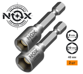 Ключ-насадка магн 10/8х48мм, 2 шт карта NUT SETTER NOX