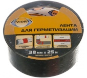 Лента для герметизации (302-049) 38мм * 25м "AVIORA", клейкая (черная) 